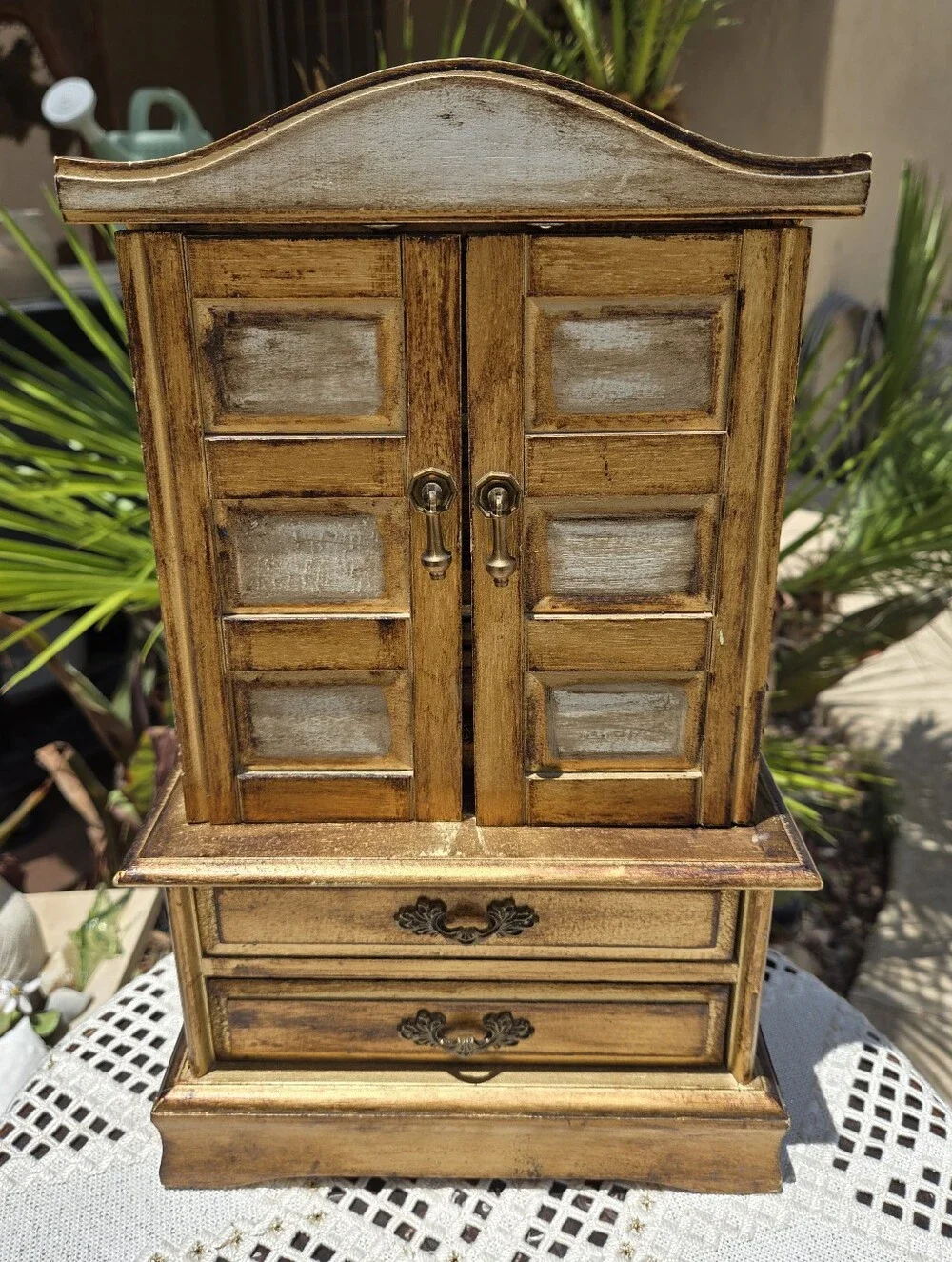 Vintage Florentine Style Jewelry Armoire